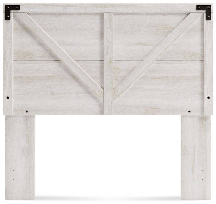 Shawburn Whitewash Full Crossbuck Panel Headboard