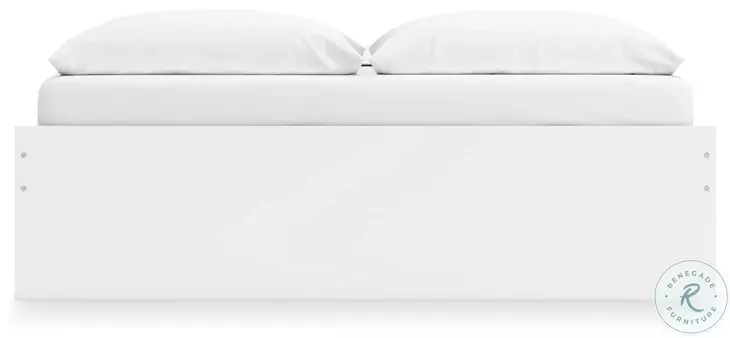 Onita White King Platform Bed with 1 Side Storage