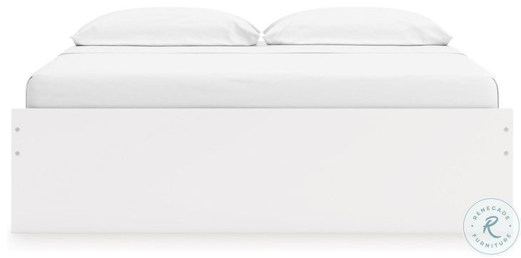 Onita White King Platform Bed with 1 Side Storage