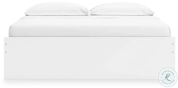 Onita White King Platform Bed with 1 Side Storage