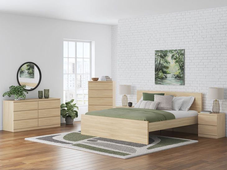 Onita Natural Panel Platform Bedroom Set