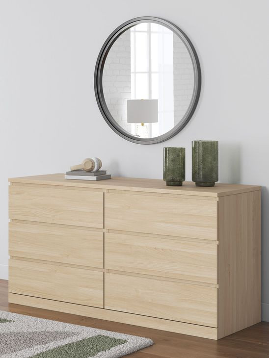 Onita Natural Panel Storage Platform Bedroom Set with 2 Drawers