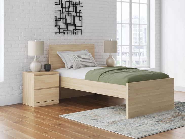Onita Natural Twin Panel Platform Bed