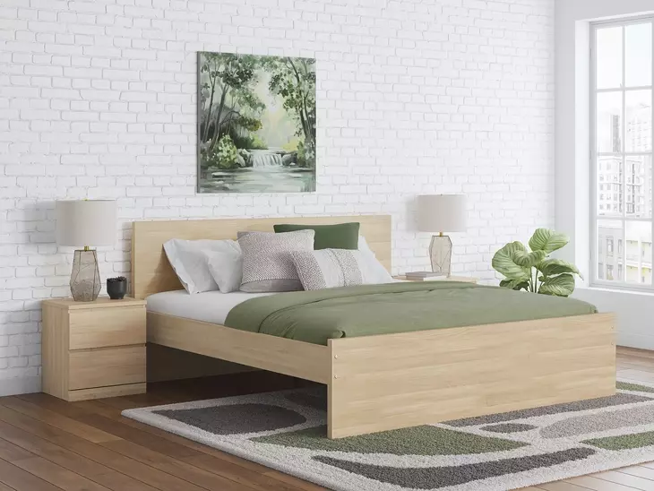 Onita Natural Queen Panel Platform Bed