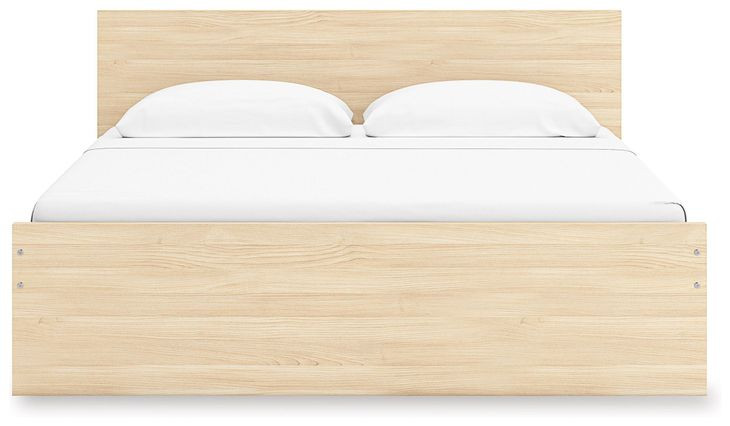 Onita Natural King Panel Platform Storage Bed with 2 Drawers