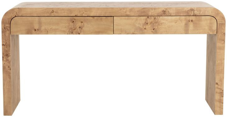 Rowena Natural Rectangular Console Table with 2 Drawers