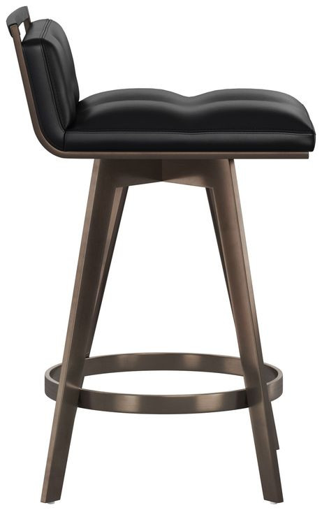 Stafford Bravo Black Upholstered Swivel Counter Height Stool