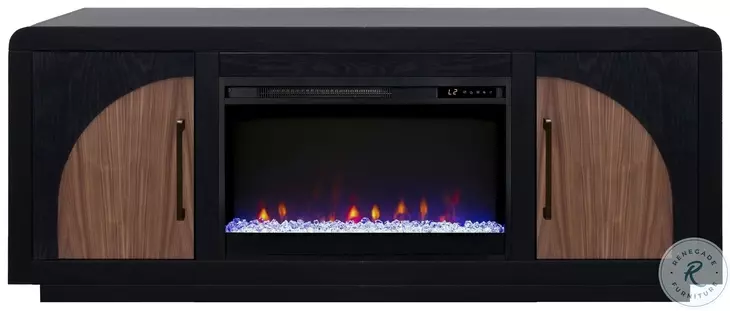 Eclipse Clove And Natural Walnut 65" Fireplace TV Stand