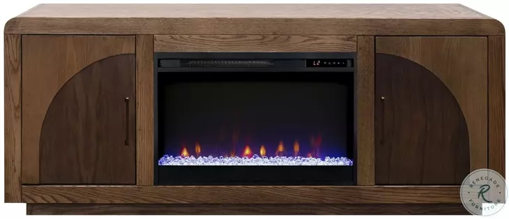 Eclipse Bourbon And Walnut 65" Fireplace TV Stand