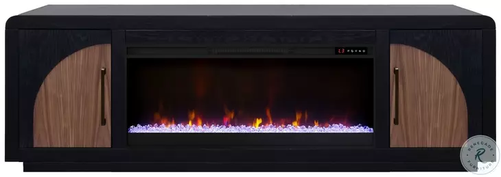 Eclipse Clove And Natural Walnut 82" Fireplace TV Stand