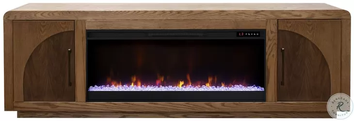Eclipse Bourbon And Walnut 82" Fireplace TV Stand