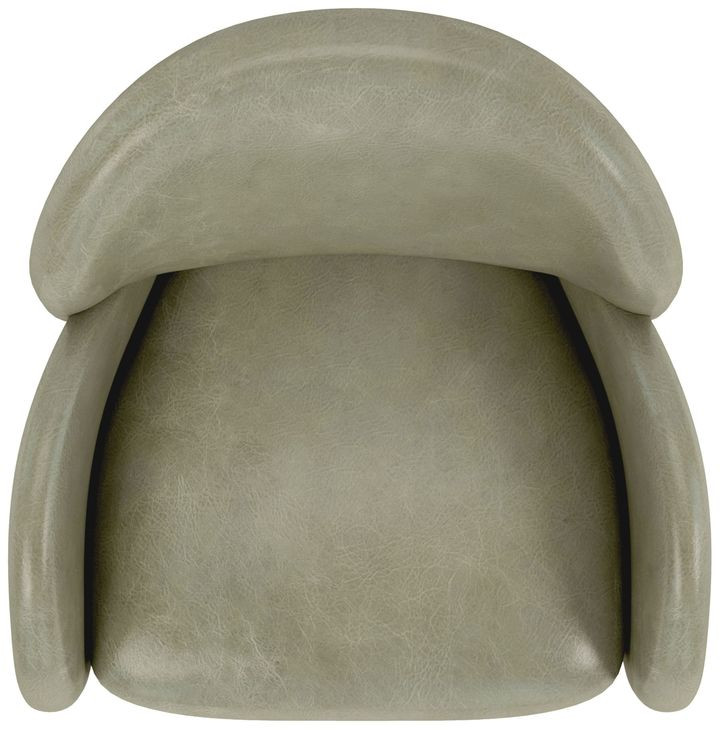 Rothko Uph Pale Green Leather Upholstered Swivel Accent Chair