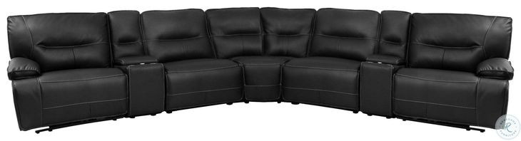 Victor Black Performance Fabric 7 Piece Modular Power Reclining Sectional