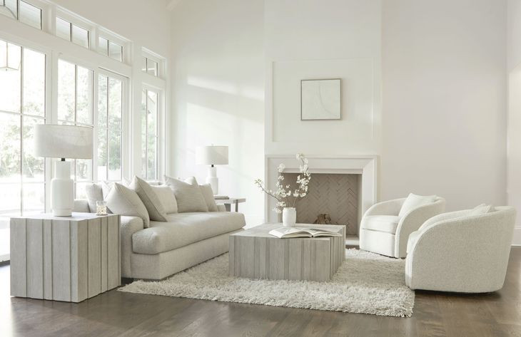 Tempo Beige Rectangular Cocktail Table with Casters