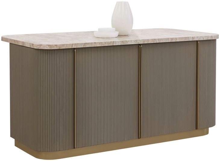 Cataldi Taupe 71" Kitchen Island