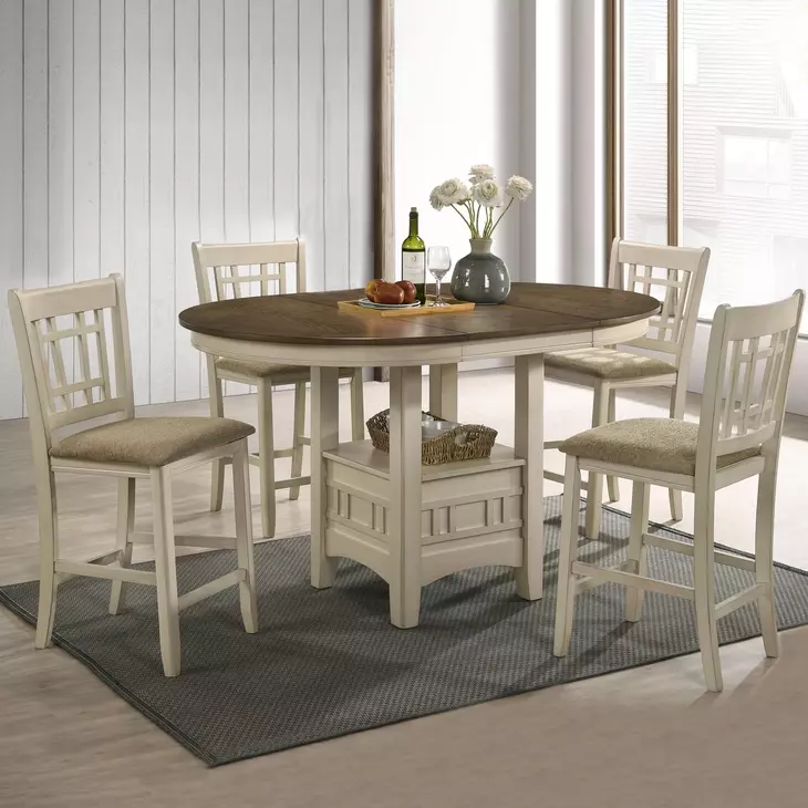 Mission Casuals Brown Upholstered Lattice Stool Set of 2