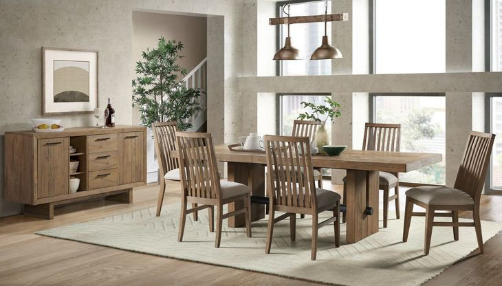 Landmark Weathered Oak Extendable Rectangular Dining Room Set