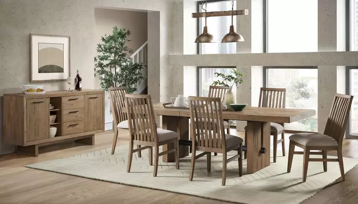 Landmark Weathered Oak 96" Extendable Rectangular Dining Table