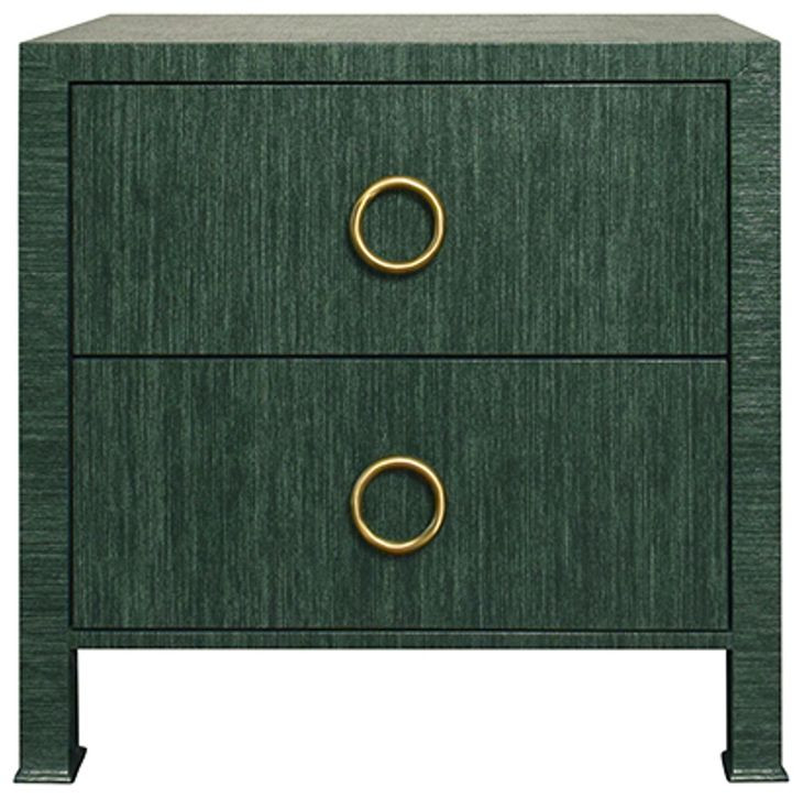 Edelman Dyed Green Rectangular 2 Drawer Side Table