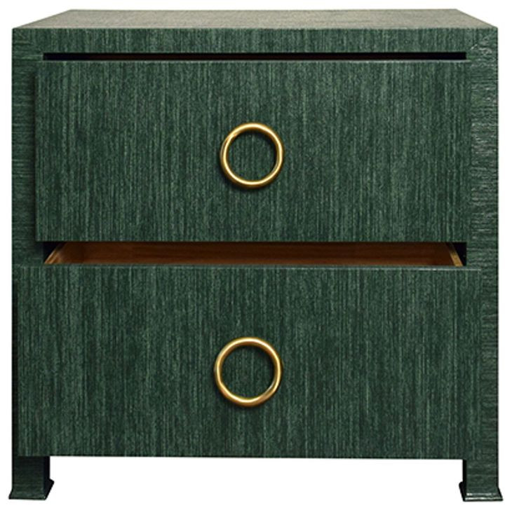 Edelman Dyed Green Rectangular 2 Drawer Side Table