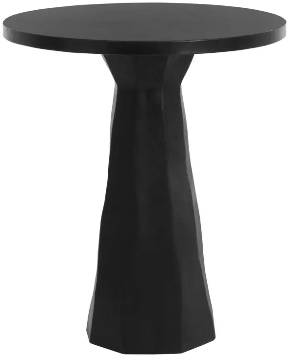 Kliff Black 34" Round Concrete Top Outdoor Bar Table