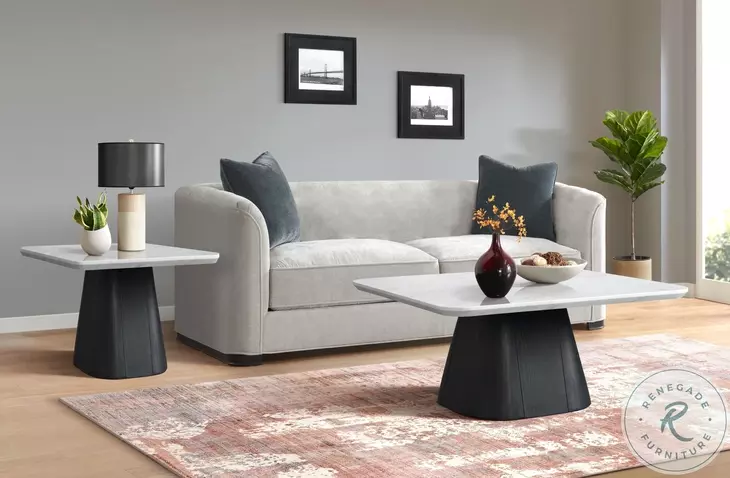 Yuri Black And White End Table
