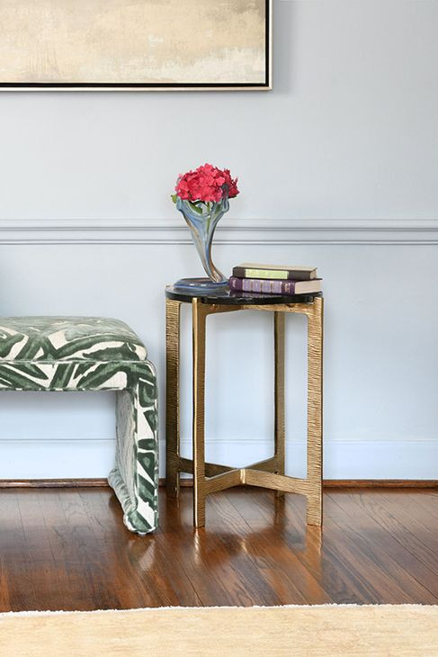 Ricky Gold Round Glass Top Side Table