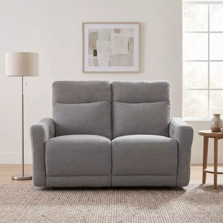 Edition Gray Power 57" Double Reclining Loveseat