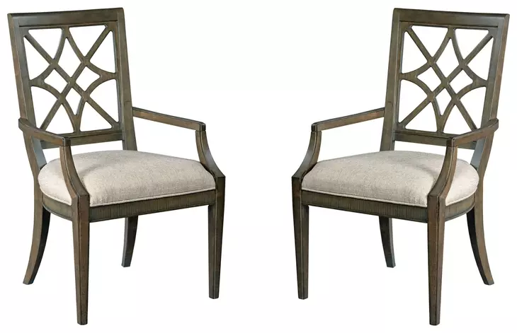 Savona Versaille Painted Upholstered Genieve Arm Chair Set of 2