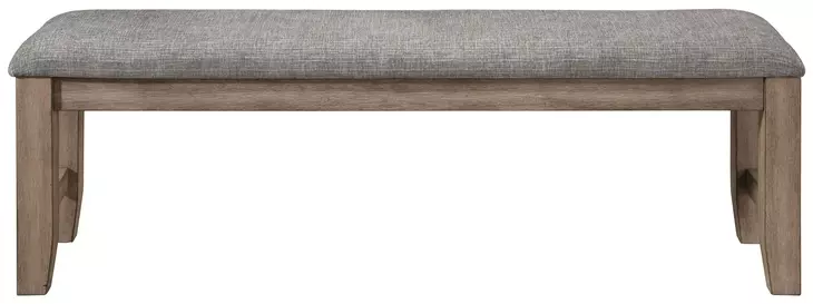 Harrisburg Gray Upholstered Dining Bench