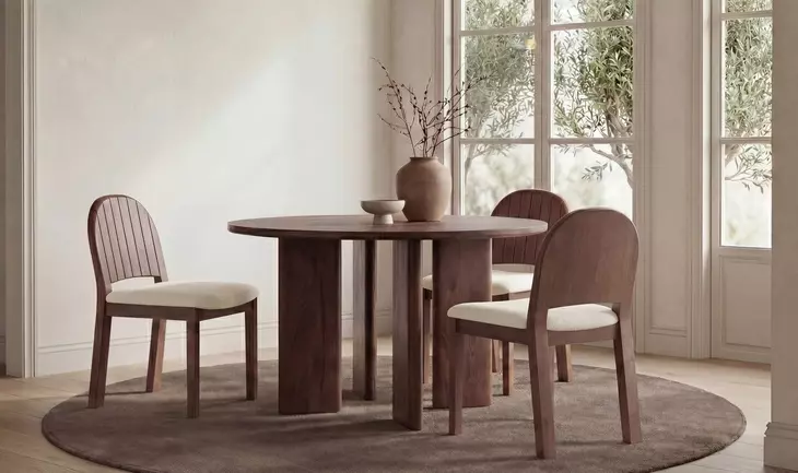 Emil Cream Upholstered Dining Chair Set of 2