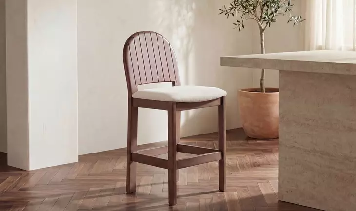 Emil Cream Upholstered Counter Height Stool