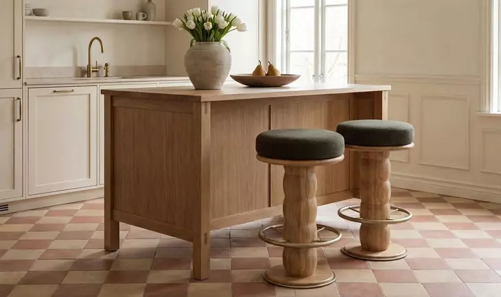 Nio Dark Green Upholstered Swivel Counter Height Stool