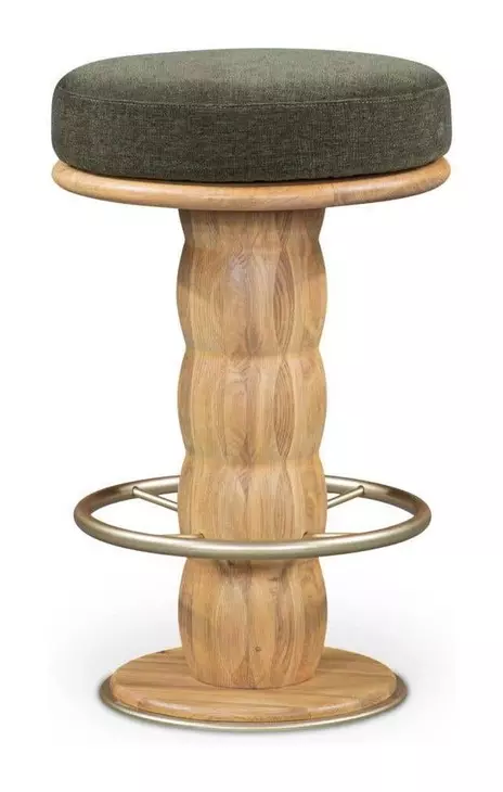 Nio Dark Green Upholstered Swivel Counter Height Stool