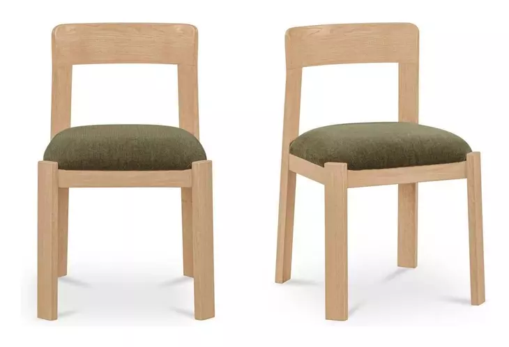 Oli Dark Green Upholstered Dining Chair Set of 2
