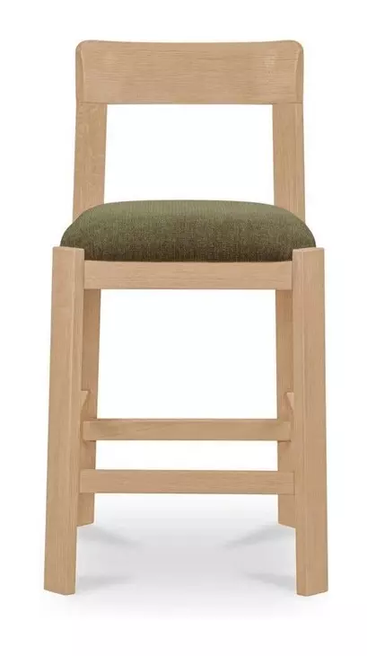 Oli Dark Green Upholstered Counter Height Stool