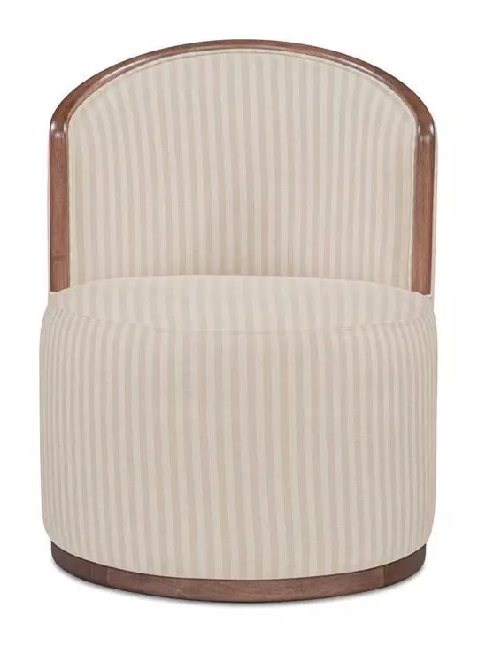 Rossi Beige Upholstered Swivel Dining Chair