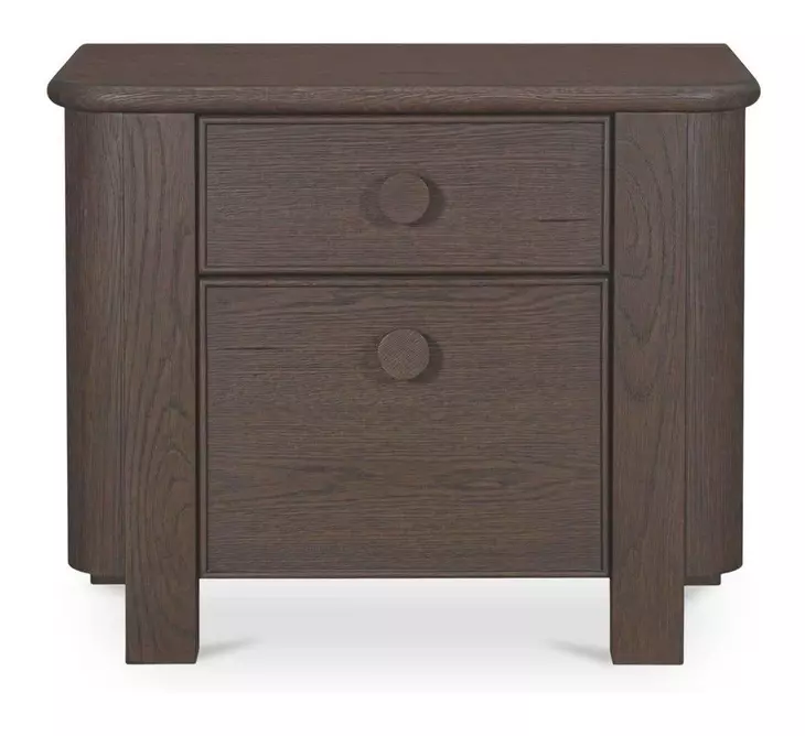 Loren Dark Brown 2 Drawer Large Nightstand