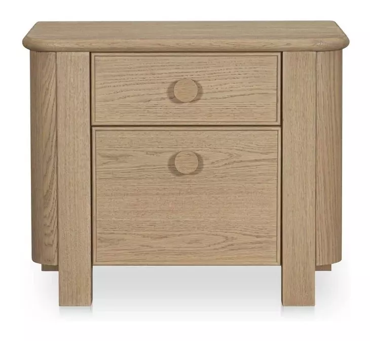 Loren Natural 2 Drawer Large Nightstand