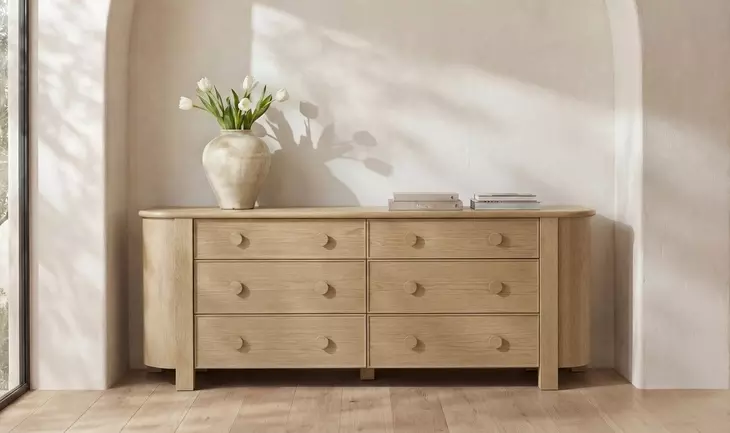 Loren Natural 6 Drawer Dresser