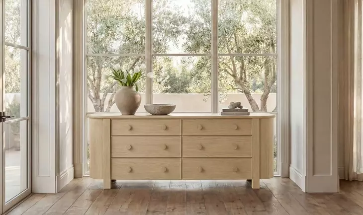 Loren Natural 6 Drawer Dresser