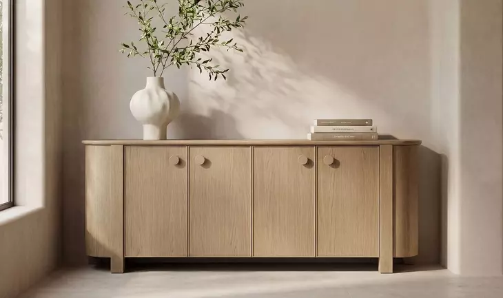 Loren Natural 6 Door Sideboard