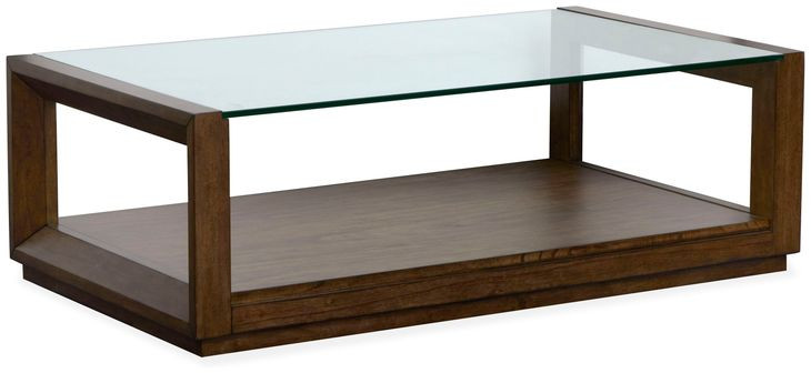 Sebastian Cinnamon Rectangular Glass Top Cocktail Table