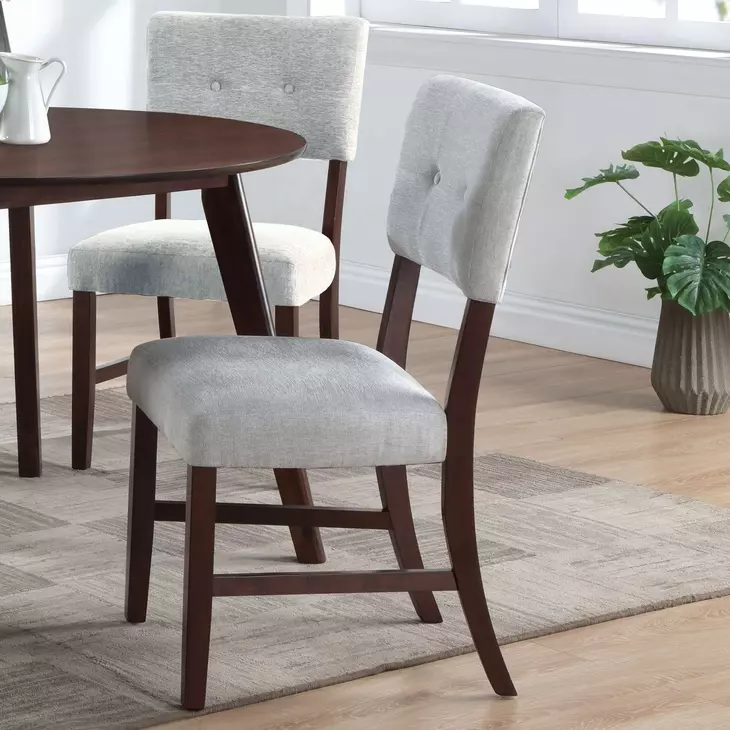 Tioga Gray Upholstered Dining Chair Set of 2