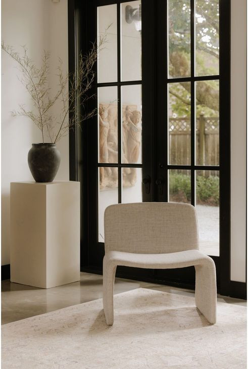 Ella Heather Beige Upholstered Accent Chair