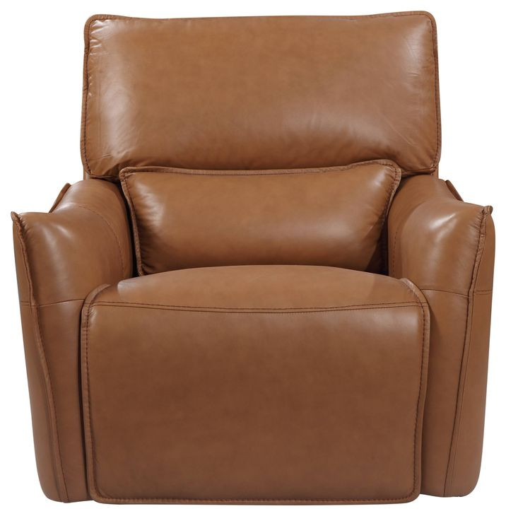 Portland Desert Leather Glider Power Recliner with Power Headrest and USB Charging