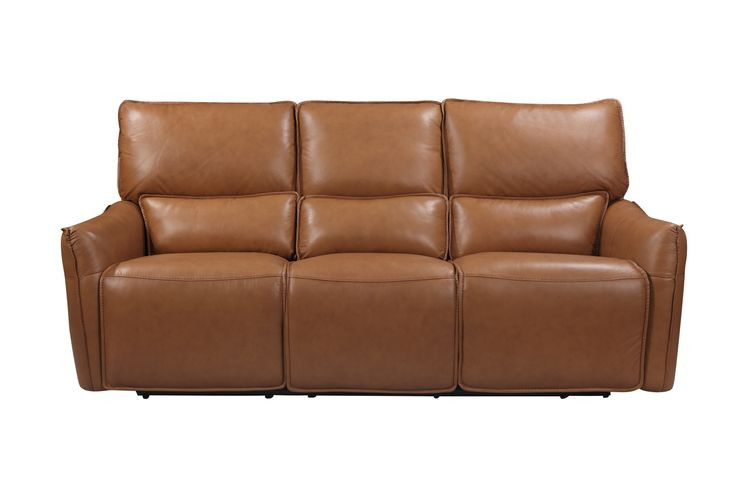 Portland Desert Leather 84" Lay Flat Power Reclining Sofa with Power Headrest and USB Charging