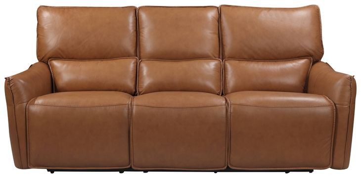 Portland Desert Leather 84" Lay Flat Power Reclining Sofa with Power Headrest and USB Charging
