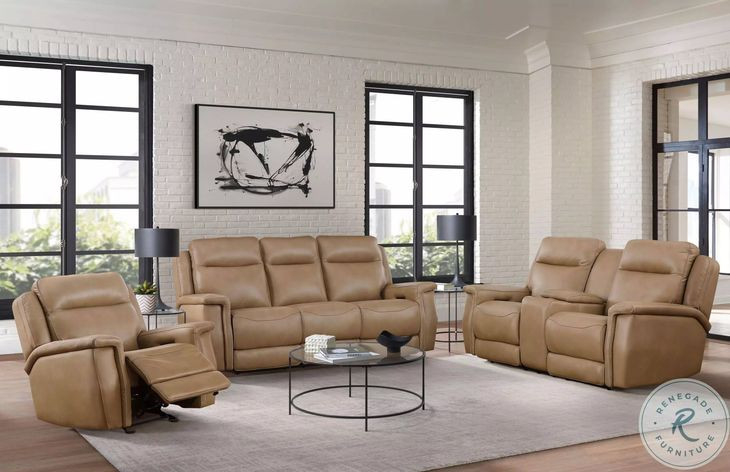 Fischer Saddle Leather Zero Gravity Power Reclining Living Room Set with Power Headrest and USB Charging