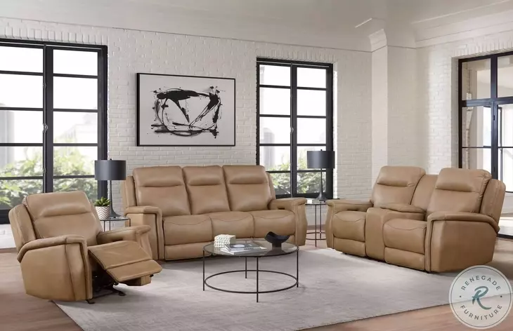 Fischer Saddle Leather Zero Gravity Power Reclining Living Room Set with Power Headrest and USB Charging